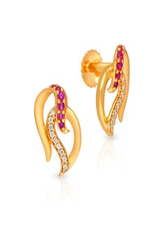 Malabar Gold and Diamonds 22k 916 Purity Gold Studs Earrings for Women DZER524Y  - Image 1