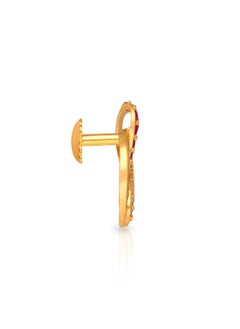 Malabar Gold and Diamonds 22k 916 Purity Gold Studs Earrings for Women DZER524Y  - Image 2