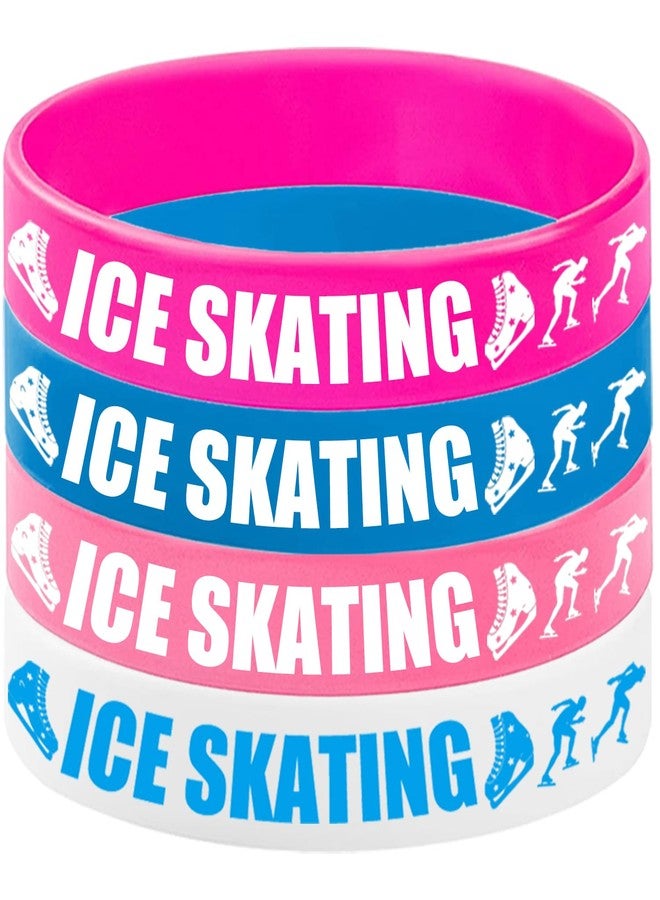PIBIPAID 48PCS Ice Skating Silicone Bracelet Party Favors, Ice Skating Rubber Bracelet Party Decorations, Winter Snow Birthday Baby Shower Party Supplies - Image 5
