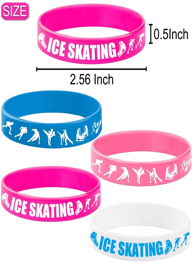 PIBIPAID 48PCS Ice Skating Silicone Bracelet Party Favors, Ice Skating Rubber Bracelet Party Decorations, Winter Snow Birthday Baby Shower Party Supplies - Image 4