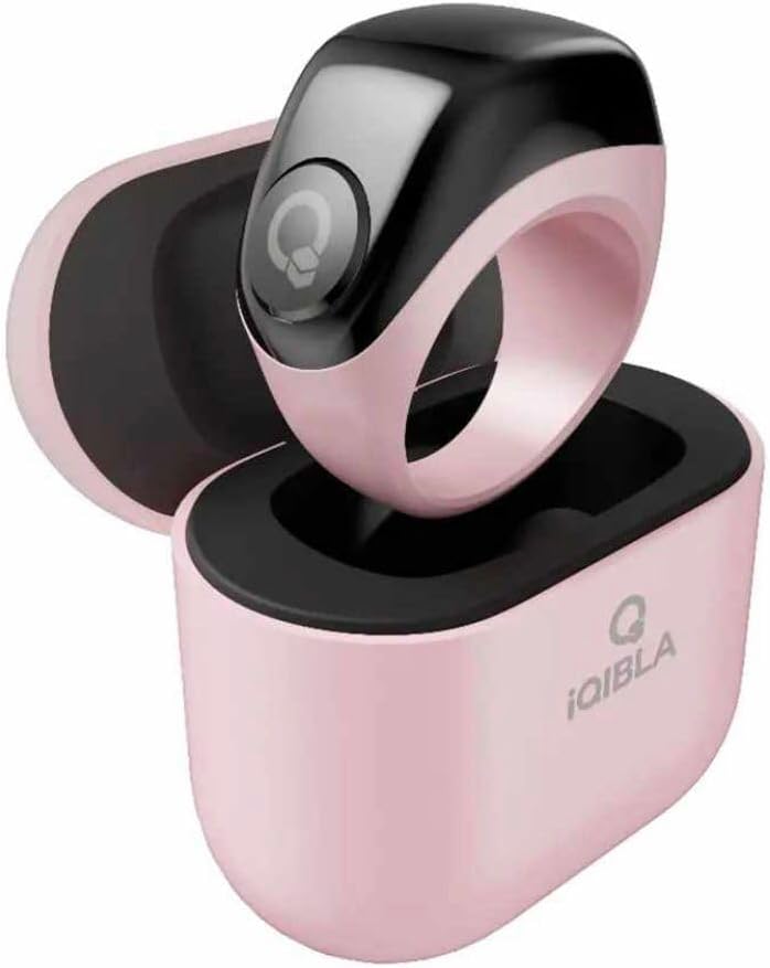 WELL iQibla Zikr Jood Smart Ring Tasbih Counting مع 3 أحجام متوافقة (18mm/ 20mm/ 22mm) | 2-5 تذكير الصلاة | 3 تذكير Tasbih | BT Connectivity | Smart Qibla Life App (الوردي) - Image 1