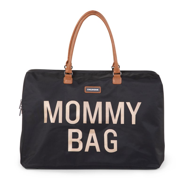 CHILDHOME Childhome The Original Mommy Bag Large Baby Diaper Bag Mommy Hospital Tote and Travel Tote Pregnancy Must Haves Black Gold