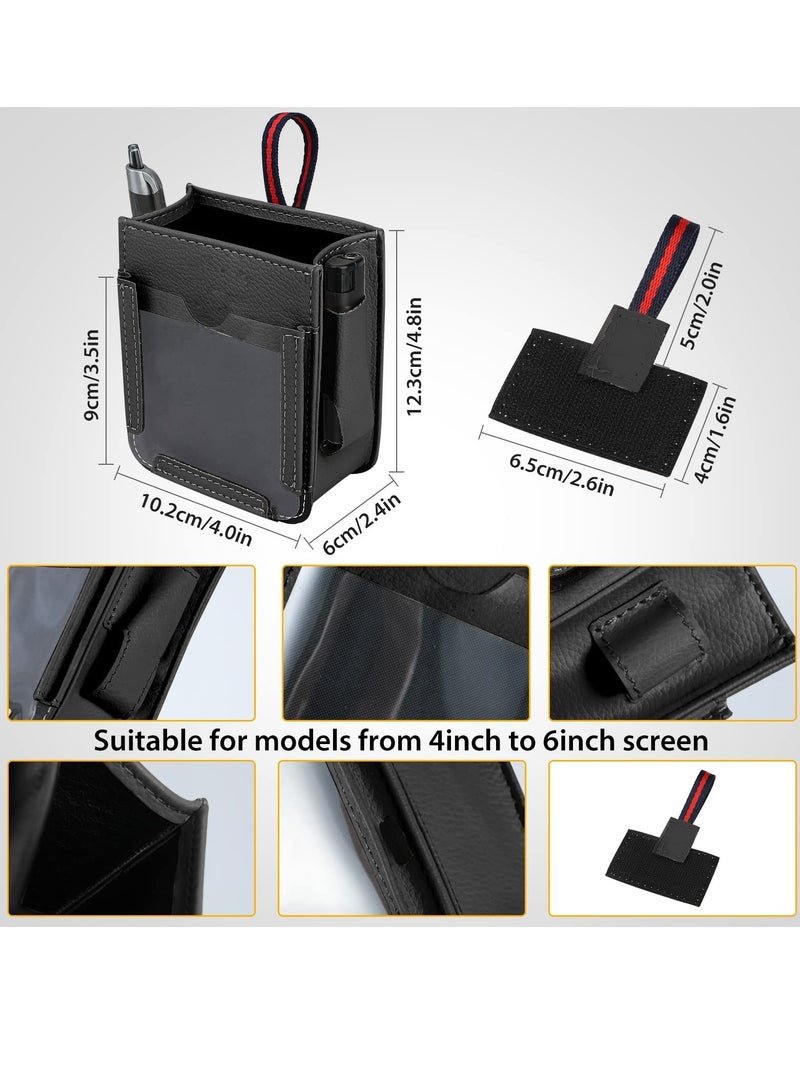 Excefore Car Air Vent Storage Bag, Multifunctional Mobile Phone Accessories Hanging Bag, Car Air Outlet Mobile Phone Accessories Storage Bag Mini Storage Bag PU Leather Sunglasses Pocket - Image 5