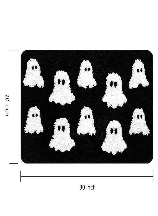 TRUEDAYS Halloween Bath Mat - Spooky Ghost Gothic Bathroom Rug Non Slip - Cute Shower Mat for Bedroom Living Room Decor - Image 3