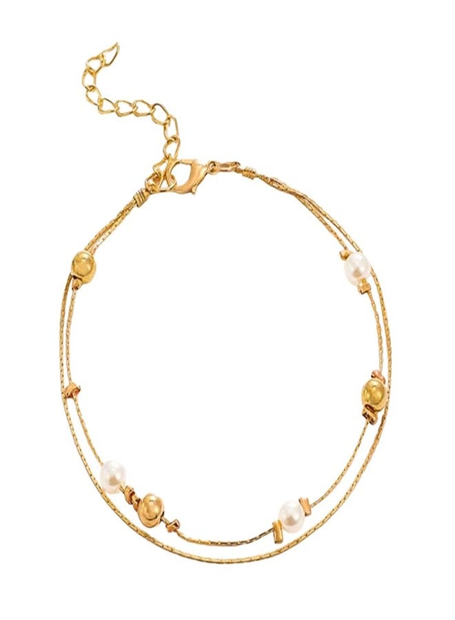 Sorellaz Womens Layered Pearl anklet: (SR/FAJEW-AC4) - Image 1