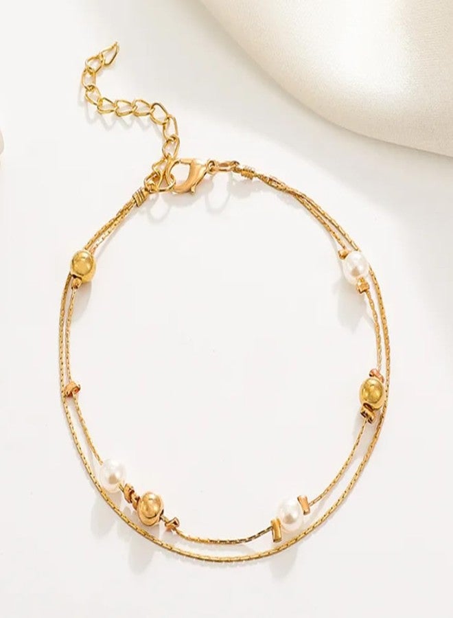 Sorellaz Womens Layered Pearl anklet: (SR/FAJEW-AC4) - Image 3