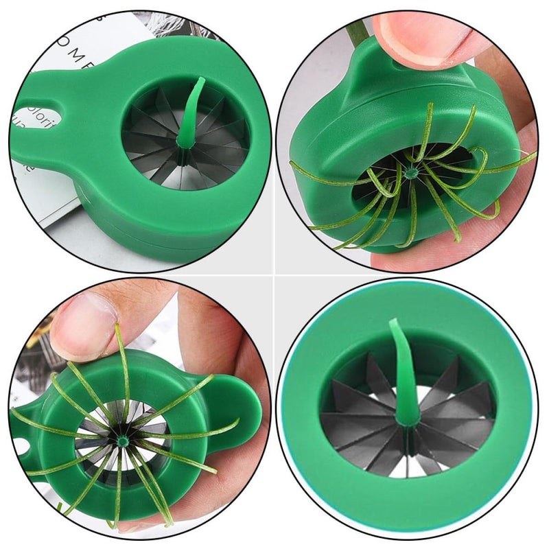Stainless Steel Green Multi Blade Scallion Cutter Professional Onion And Vegetable Slicing Shredder For Home Kitchen Cooking - Image 4