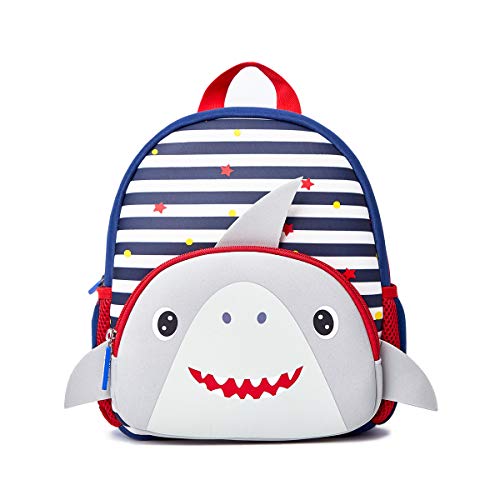 KK CRAFTS Preschool Backpack Toddler Neoprene Animal Schoolbag Lunch backpack for Kids Boys Girls(Grey Shark) - Image 1
