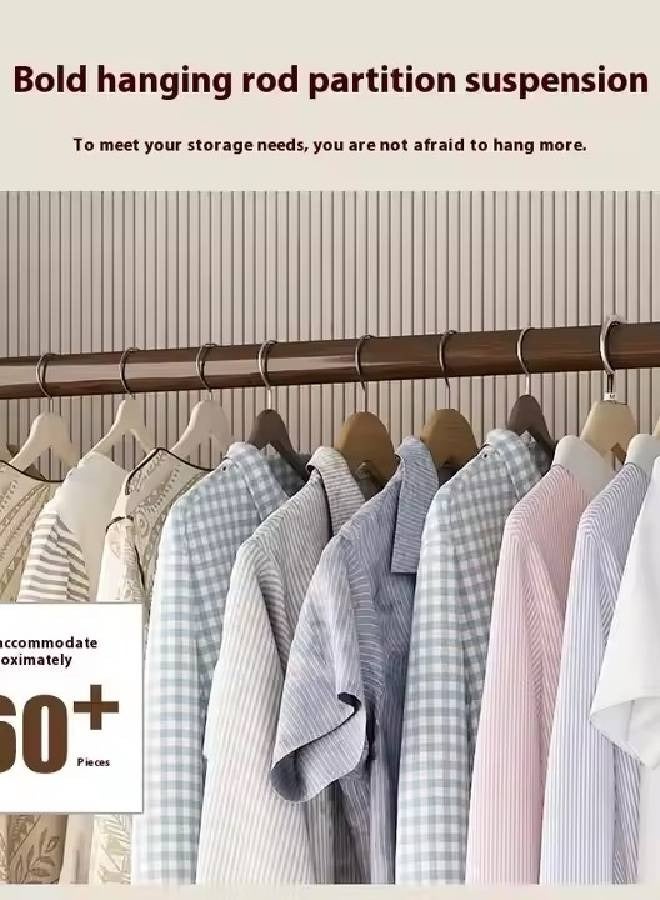 keke Natural Wood Coat Rack Wide with Side Hook & Thick Rod Minimalist Clothes Organizer with Bottom Shelf Storage Size 120cm 163cm 40cm  - Image 3