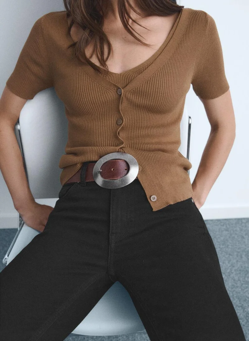 مانجو جينز سيينا قصير واسع