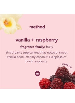 Method Premium Gel Hand Soap Refill, Vanilla + Raspberry, Recyclable Bottle, Biodegradable Formula, 34 fl oz (Pack of 4)  - Image 1