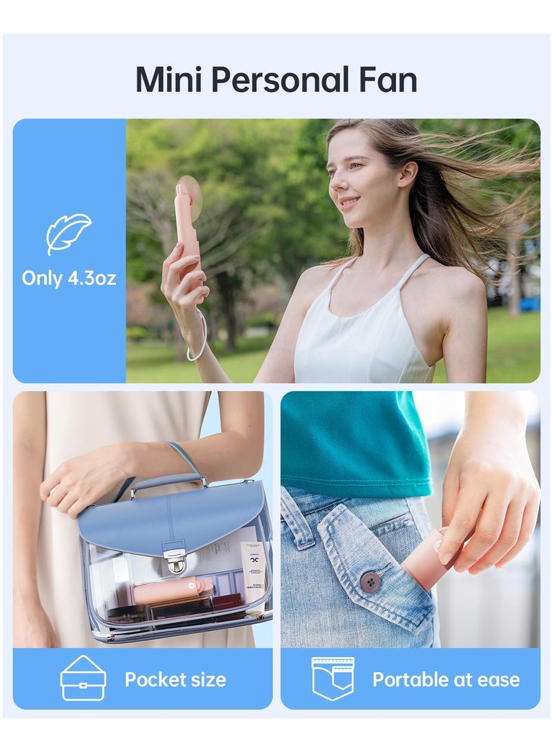 USB Rechargeable Mini Handheld Fan with LED Display, Cute Pocket Fan for Women and Girls, Perfect for Travel and Outdoor Use - Image 3