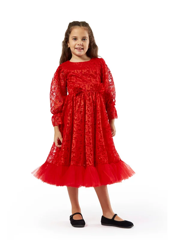 Amri Lace Frilled Long Frock