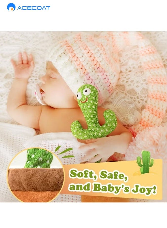 ACECOAT Dancing Cactus Toy - Talking Cactus Toys for Boys and Girls Singing Cactus Toy Repeat What You Say Dancing Cactus Mimicking Toy with LED English Sing Talking Musical Toys - Image 3