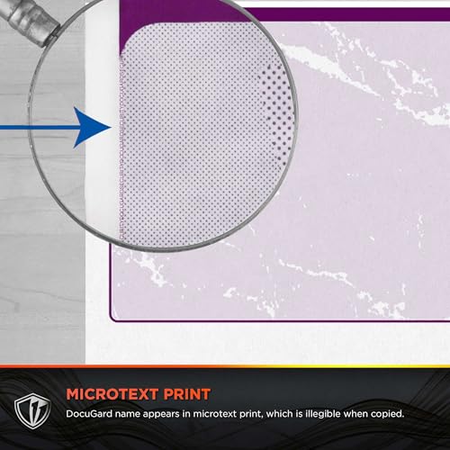 DocuGard Standard Purple Marble Bottom High Security Check Paper - QuickBooks & Laser/Inkjet Printer Compatible - 11 Security Features - 500 Blank Business Checks (04523) - Image 5