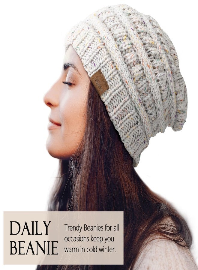 Premillow Beanie Hat, Winter Hats for Women, Beanies Women Chunky Cable Knit Hats, Thick Soft Warm Womens Winter Cap for Cold Beige - Image 2
