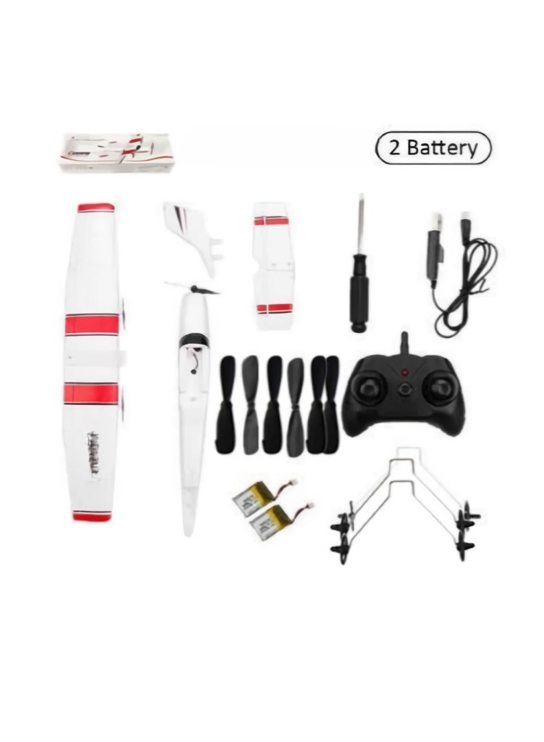 AROAQ DIY RC Plane Toy, 2 Batteries Remote Control Airplane DIY Fixed Wing Aircraft - Image 1