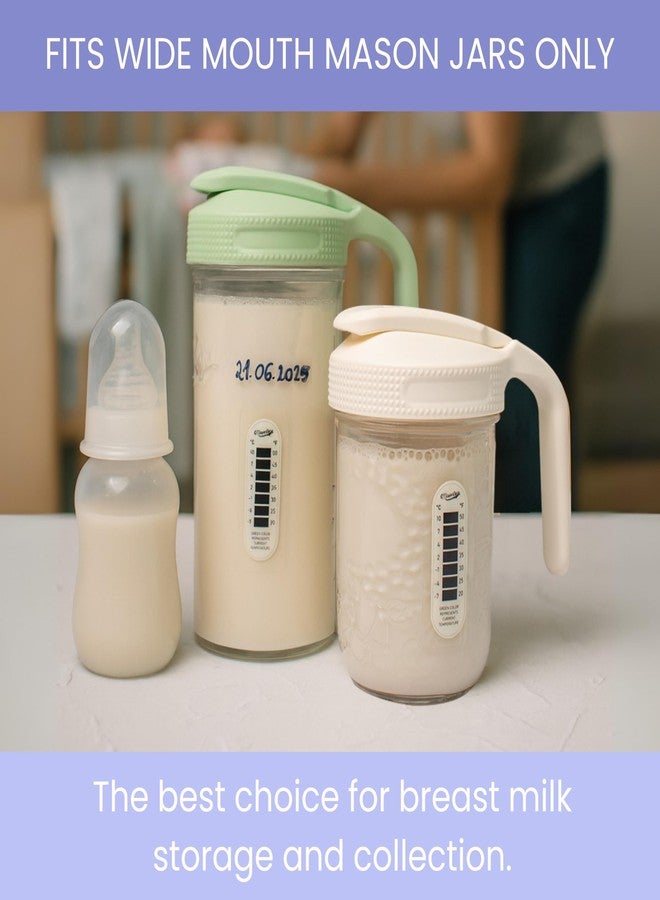 Masontops Breast Milk Storage Kit - 24oz Airtight Mason Jar with Handle, Marker & Stick-on Thermometer for New Moms - Image 5