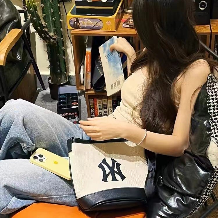 Nb College Style Retro Bucket Bag For Men And Women Casual All-Match Crossbody Bag Ny Fashion Brand Women'S Shoulder Bag - Image 5