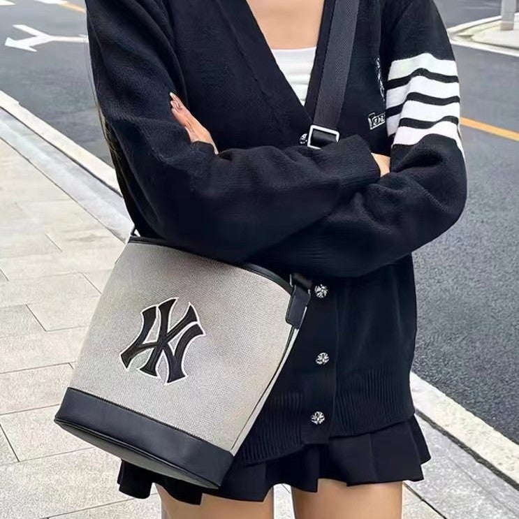 Nb College Style Retro Bucket Bag For Men And Women Casual All-Match Crossbody Bag Ny Fashion Brand Women'S Shoulder Bag - Image 3
