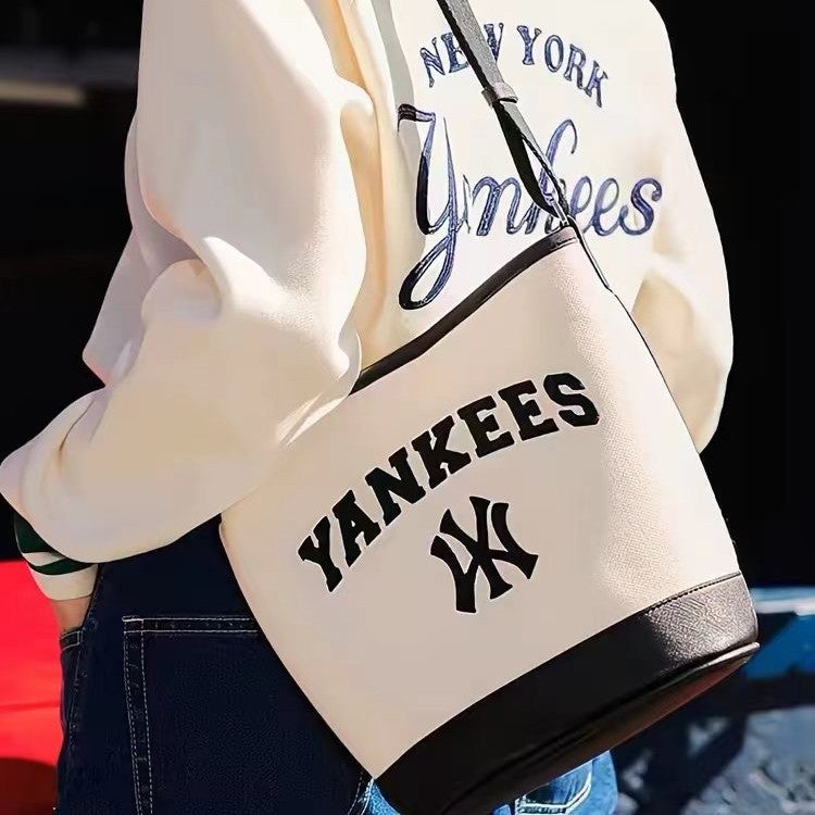 Nb College Style Retro Bucket Bag For Men And Women Casual All-Match Crossbody Bag Ny Fashion Brand Women'S Shoulder Bag - Image 4