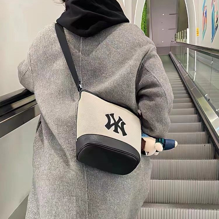 Nb College Style Retro Bucket Bag For Men And Women Casual All-Match Crossbody Bag Ny Fashion Brand Women'S Shoulder Bag - Image 2