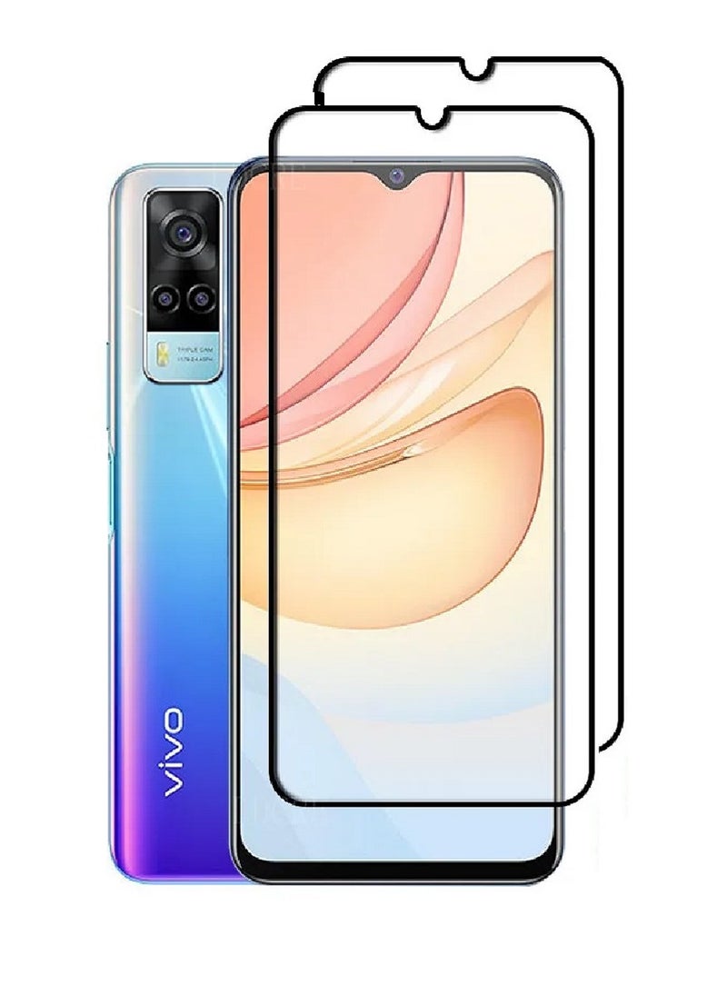Super 2 Pieces Tempered Glass Screen Protector 5D Designed For vivo Y33 Full Glue Edge to Edge Full Screen Coverage And Bubble Free - Image 1
