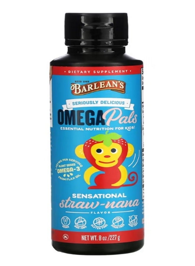 BARLEAN'S Seriously Delicious Omega Pals Sensational StrawNana 8 oz 227 g - Image 1