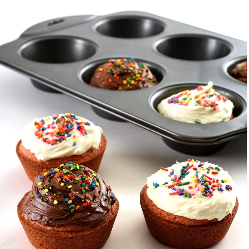 Black Silicone Muffin Tray - Thermal-Resistant Baking Mold with Flexible Structure, Dishwasher Safe, No Sticking, Perfect for 6 Cupcakes at Once - Image 3