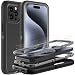 YKHJKLEC for iPhone 15 Pro Case Military Grade 3 in 1 Heavy Duty ShockproofDrop ProofDust Proof Case with 2Pcs Tempered Glass Screen Protector BlackGrey - Image 2