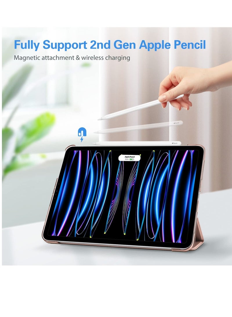 Procases IPad Pro 11 Inch Case  Slim Stand Hard Back Shell Smart Cover Rosegold - Image 3