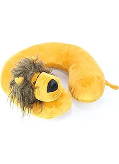 Comfy Neck Support Soft Fiber Travel Neck Pillow U-Shape For Car, Travel, Office,Airplane and Gifts - Lion