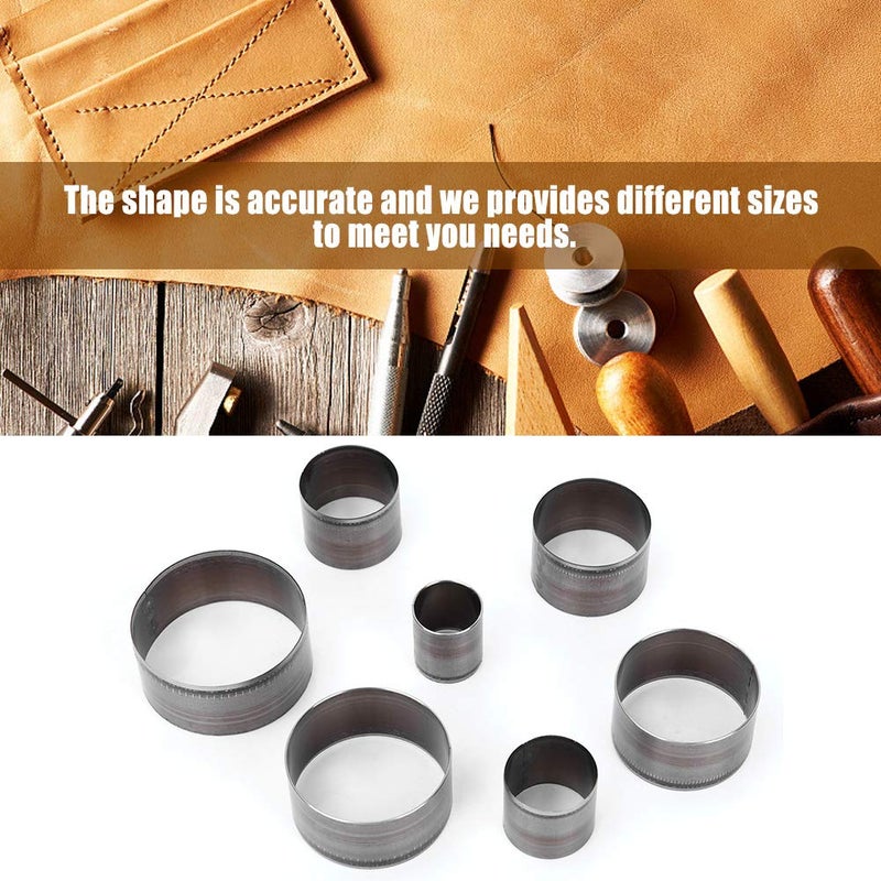 Ejoyous Ejoyous Leather Cutter Leather Cutting Tool, 7 PCS Circular Die Cutting Leather Leather Perforator Steel Punching Tool Hand Punch, Hollow Hole Leatherworking Artisan Leather Goods  - Image 2