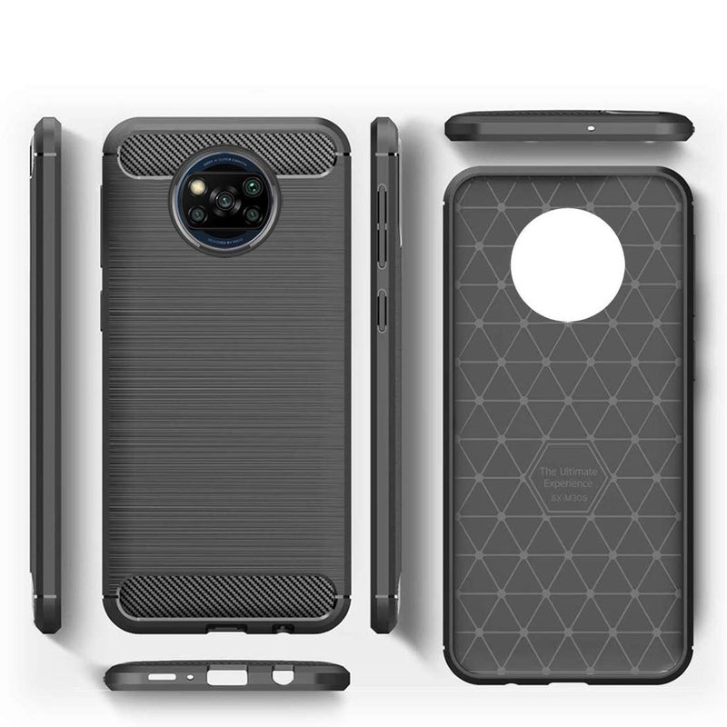 Nishtech غطاء خلفي من TPU مقاوم للصدمات ومختبر ضد السقوط بتصميم هجين من ألياف الكربون لهاتف Xiaomi Poco X3 (2020) - Image 3