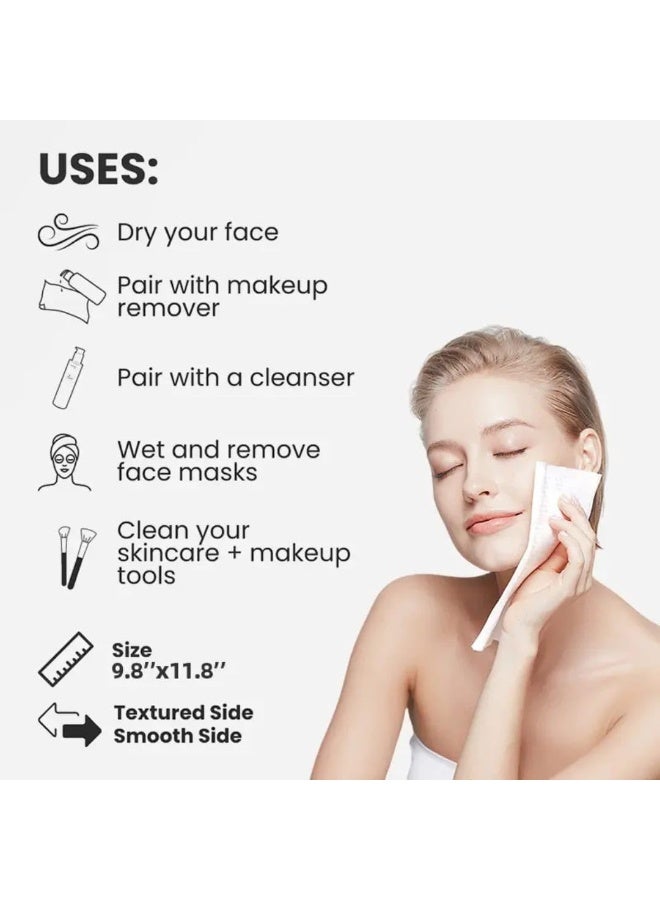 Disposable Face Towels XL,100% Biodegradable, Extremely Soft, 50 Count, Vegan, Facial Towels For Home, Travel & Salon Use. - Image 2