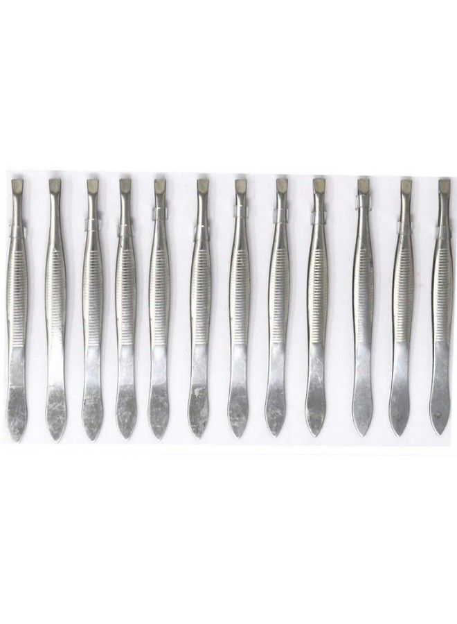 adbeni Slant Tip Tweezer For Hair Removal & Eyebrows Pack Of 12 Hair Plucker Set - Image 1