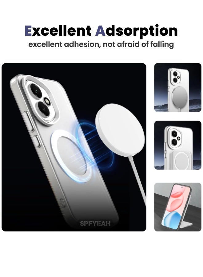 SPFYEAH [2-in-1] Honor 400 Case with HD Tempered Glass Screen Protector, [Anti-Drop Shockproof][Anti-Slip][No Yellowing][Skin Friendly] Slim Hard Frosted Case for Honor 400 5G 6.55 inch, White - Image 4