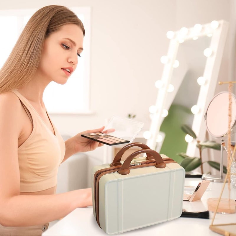BuntyChiku BuntyChiku Hand Luggage Korean Mini Carrying Makeup Case Suitcase with Elastic Band Small Hard Shell Cosmetic Case for Travel Camping Password Travel Case Women Girls Bear Luggage - Image 4