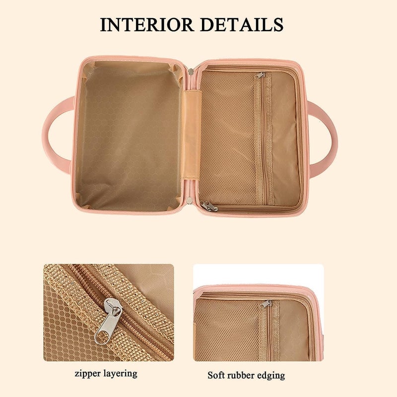 BuntyChiku BuntyChiku Hand Luggage Korean Mini Carrying Makeup Case Suitcase with Elastic Band Small Hard Shell Cosmetic Case for Travel Camping Password Travel Case Women Girls Bear Luggage - Image 2
