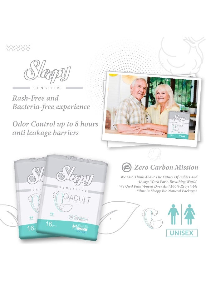 Sleepy Hypoallergenic 96 Adult Diapers | Size- Medium | Unisex Diapers for Sensitive Skin | Odour Control Diapers | Wetness Indicator Comfortable & Adjustable | 85-125CM 6X16 - Image 2