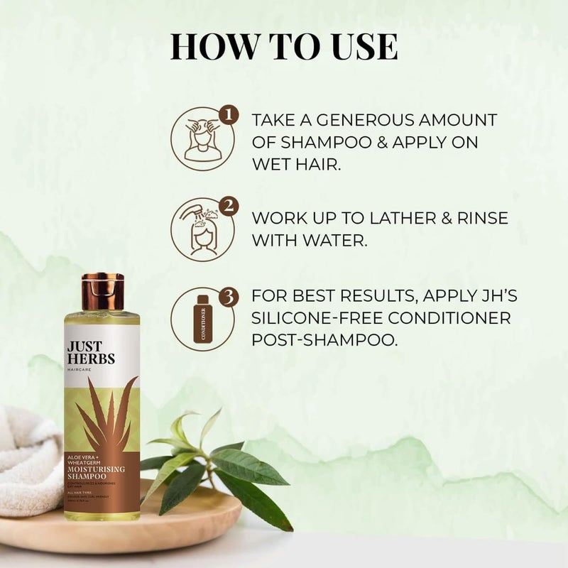 Just Herbs Ayurvedic Silky Strength Anti Dandruff Hairfall Shampoo For Men Women Suitable For Dry Hair Scalp Sulphate Paraben Free 200 ml - Image 5
