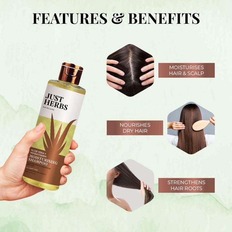 Just Herbs Ayurvedic Silky Strength Anti Dandruff Hairfall Shampoo For Men Women Suitable For Dry Hair Scalp Sulphate Paraben Free 200 ml - Image 2