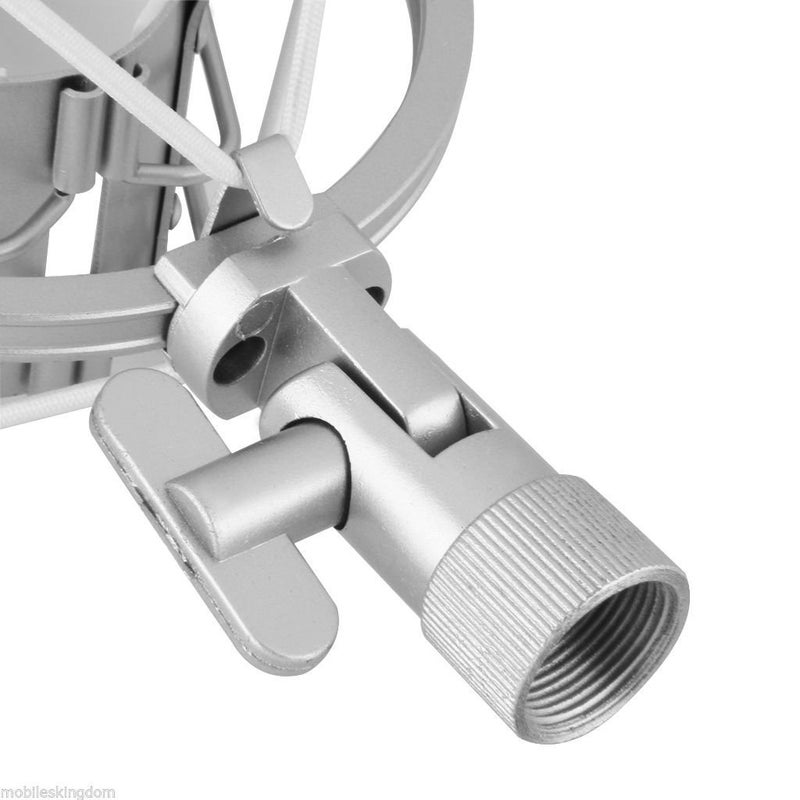 Powerpak Shock Mount 01 Universal Mount Holder for Studio Condenser Microphone (Silver) - Image 4