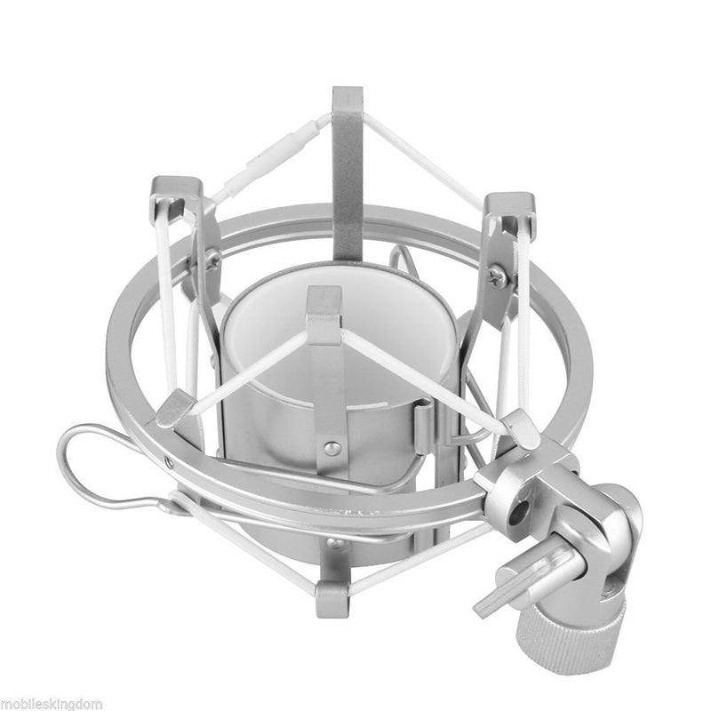 Powerpak Shock Mount 01 Universal Mount Holder for Studio Condenser Microphone (Silver) - Image 2