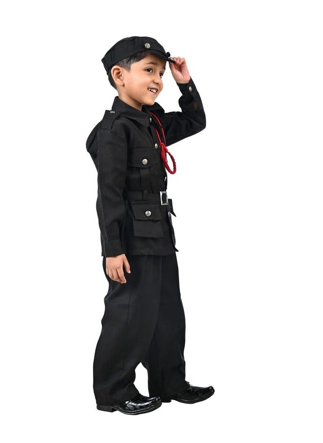 بوك ماي كوستيوم - زي تنكري احترافي لمهنة الأمن في فرقة الكوماندوز السوداء من BookMyCostume، مناسب للأعمار من 7 إلى 8 سنوات - Image 1