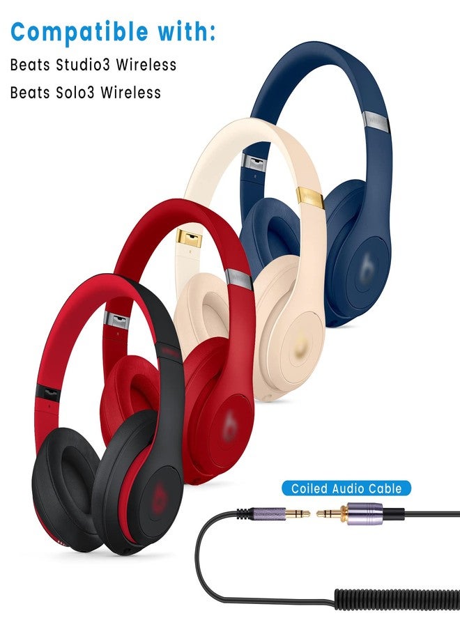 weishan Solo4 Cord Coiled Audio Cable Replacement for Dre Beats Studio3 / Studio Pro/Solo 3 Wireless Noise Cancelling Headphones, 3.5mm(1/8") Extension Wire Compatible with iPhone PS5 Xbox One, 14ft - Image 2