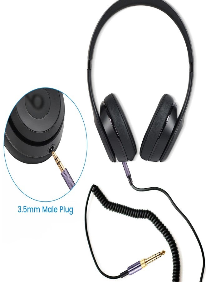 weishan Solo4 Cord Coiled Audio Cable Replacement for Dre Beats Studio3 / Studio Pro/Solo 3 Wireless Noise Cancelling Headphones, 3.5mm(1/8") Extension Wire Compatible with iPhone PS5 Xbox One, 14ft - Image 3