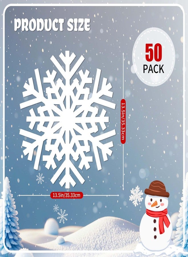 AimFun 50Pcs Christmas Snowflake Placemats Winter Xmas Snowflakes Disposable Paper Table Mats 13 Inch White Hollow Out Paper Cutouts for Frozen Wonderland Holiday Party Supplies - Image 2