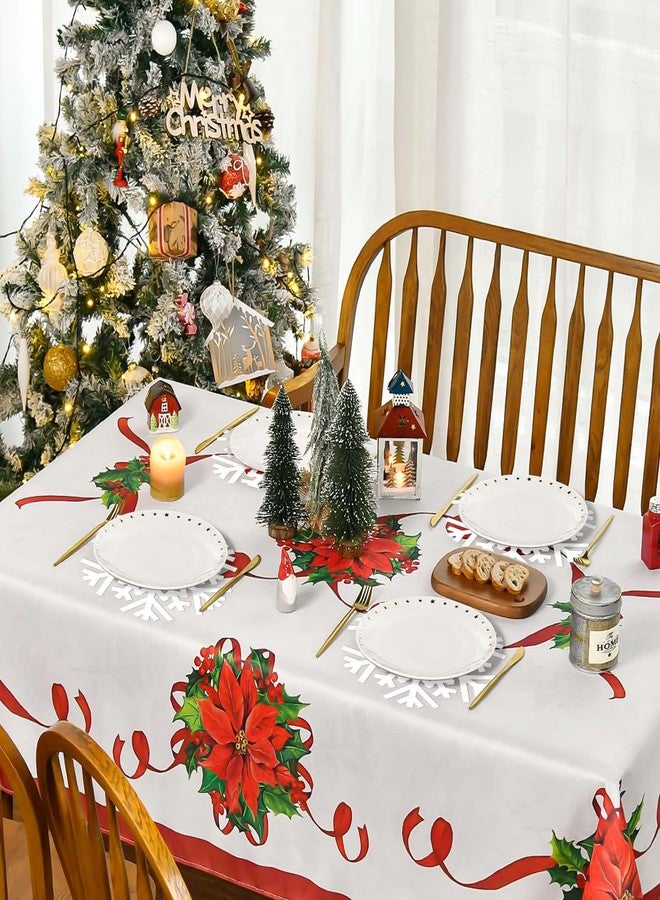 AimFun 50Pcs Christmas Snowflake Placemats Winter Xmas Snowflakes Disposable Paper Table Mats 13 Inch White Hollow Out Paper Cutouts for Frozen Wonderland Holiday Party Supplies - Image 5