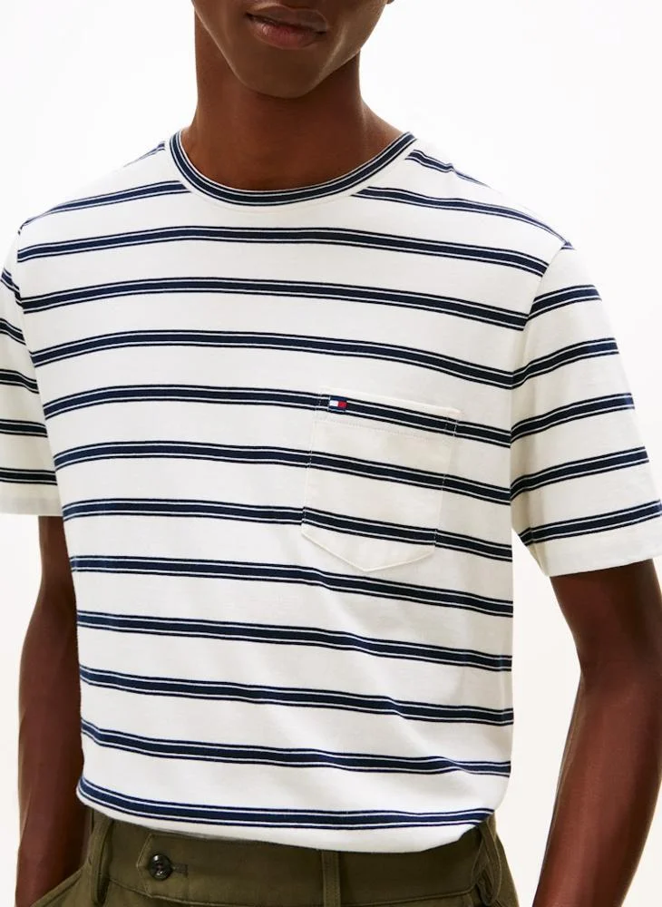 TOMMY HILFIGER Stripe Patch Pocket Jersey T-Shirt